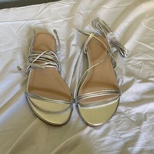 Silver Strappy Sandals